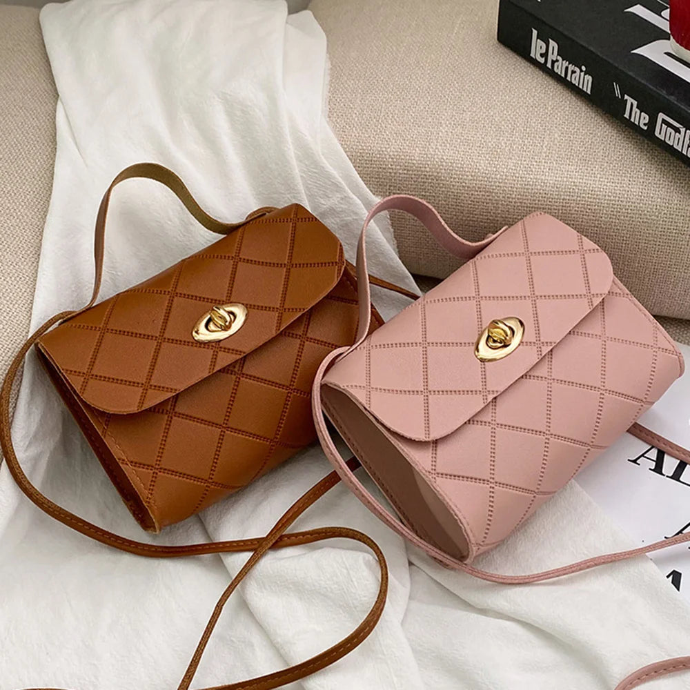 Fashion Small Messenger Bag For Women Trend Rhombus Female Shoulder Bag