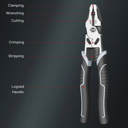 AIRAJ 7/8/9 Inch Wire Pliers Sharp Large Opening Stripping Pliers