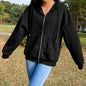 Autumn Fleece Hoodie Solid Color