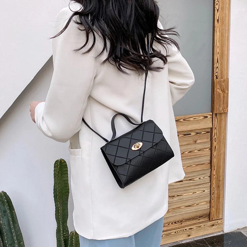 Fashion Small Messenger Bag For Women Trend Rhombus Female Shoulder Bag