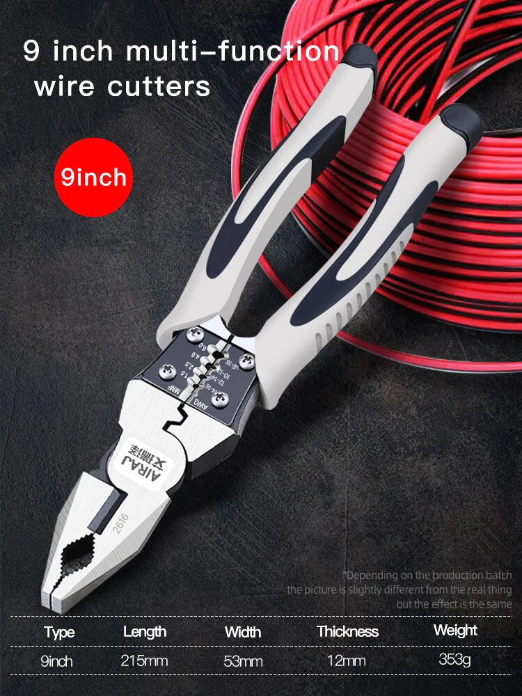 AIRAJ 7/8/9 Inch Wire Pliers Sharp Large Opening Stripping Pliers