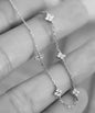 CANNER Real S925 Sterling Silver Mini Zircon Flower Pendant Bracelet