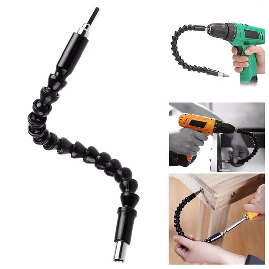 1PC Black 300mm Hexagonal Universal Soft Shaft Screwdriver with Electric Screwdriver for Connecting Extension Rod Tool