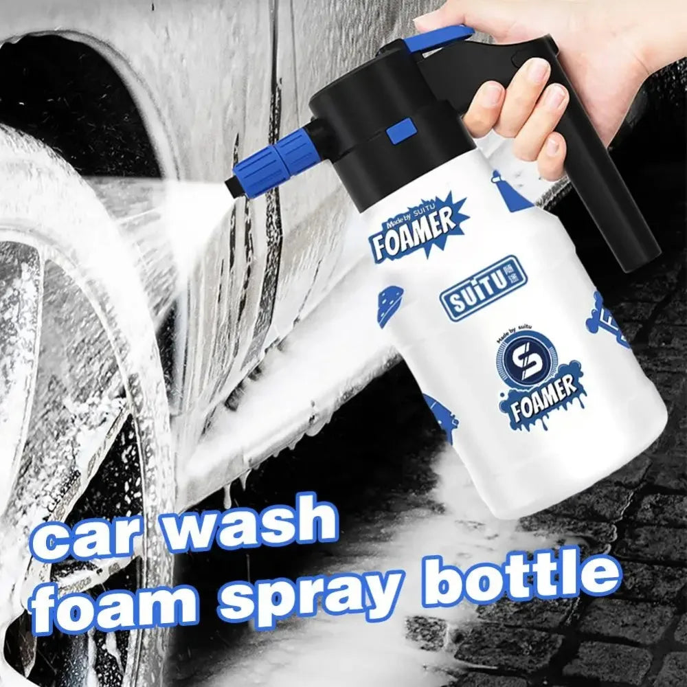 DIY Cartoon Sticker 1.5L Electric Car Wash Foam Spray Bottle