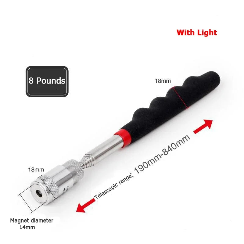 Mini Portable Telescopic Magnetic Pen Handy Tool with Light