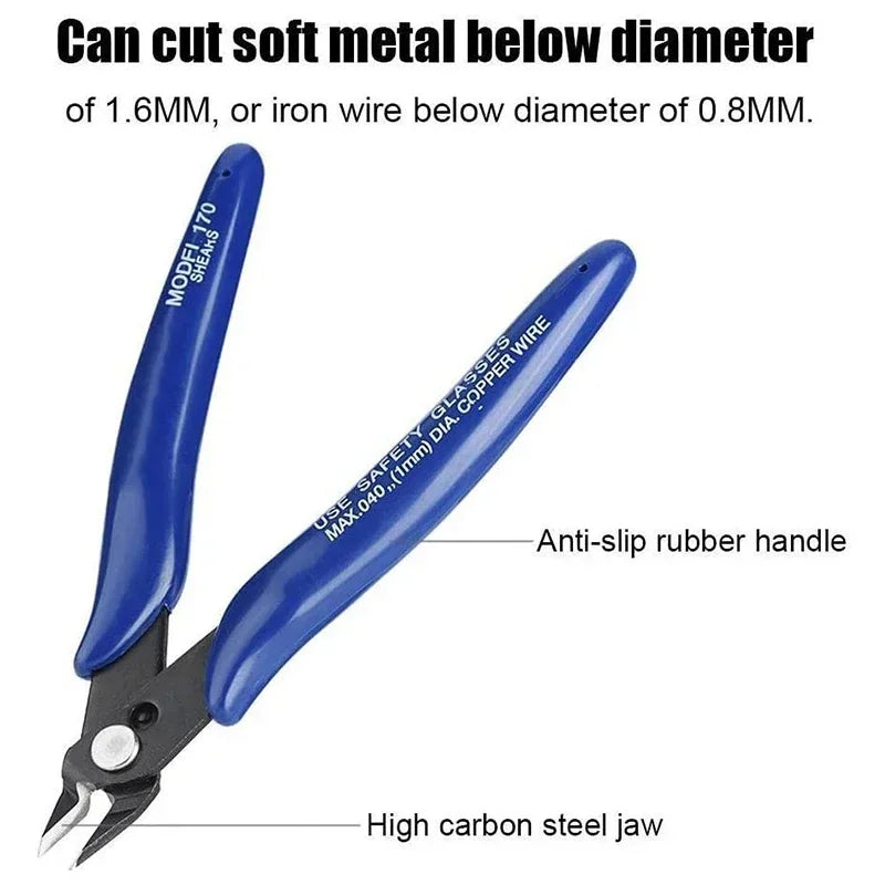 170 Wire Cutter DIY Trimmer Diagonal Side Cutting Cable Nippers