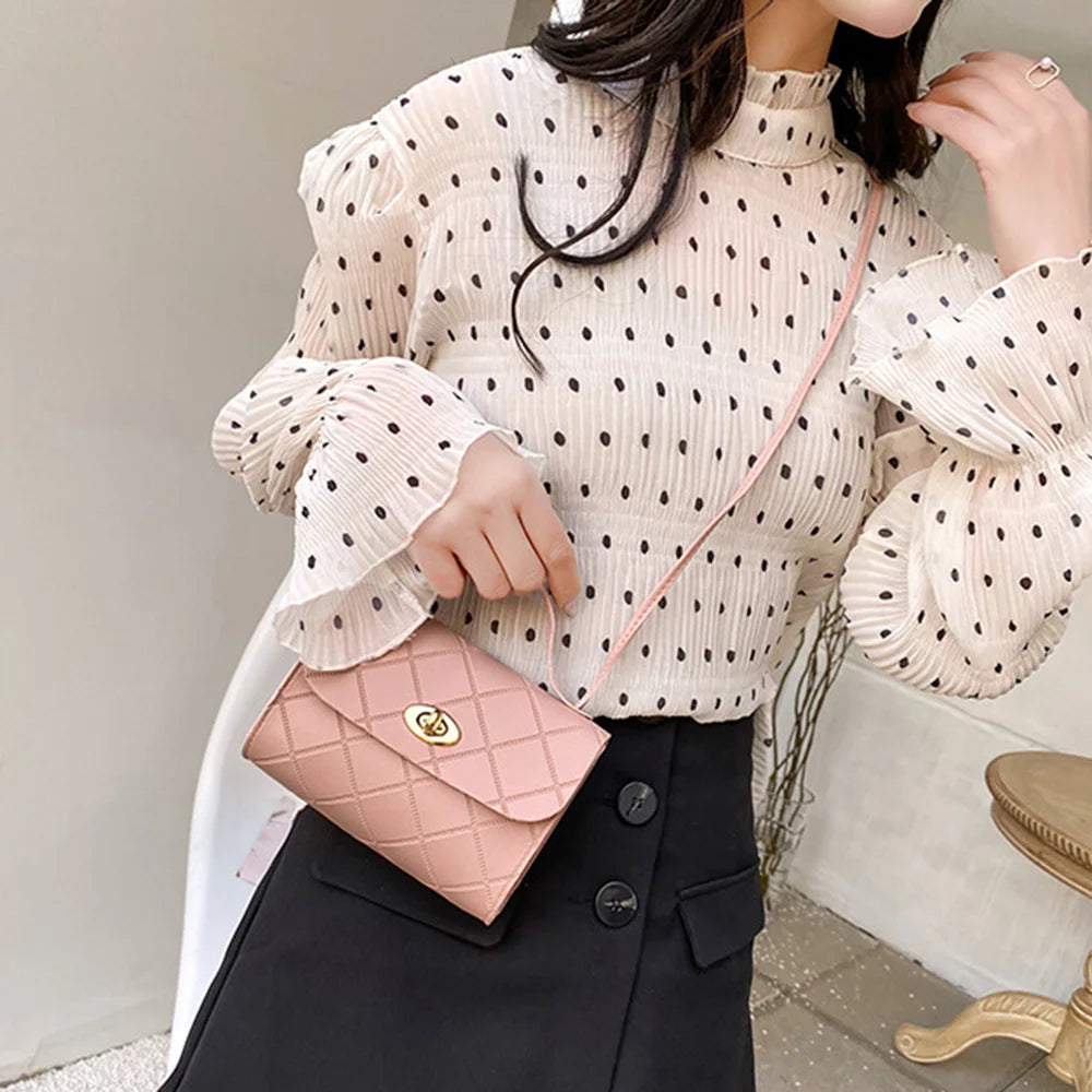 Fashion Small Messenger Bag For Women Trend Rhombus Female Shoulder Bag