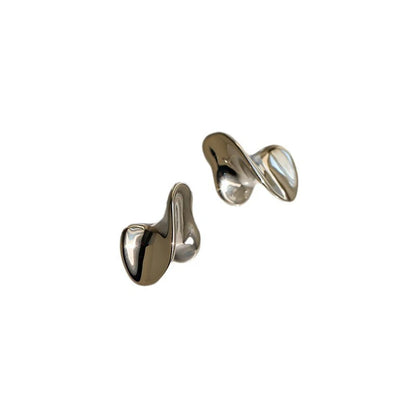 Foxanry Irregular Twist Geometric Stud Earrings