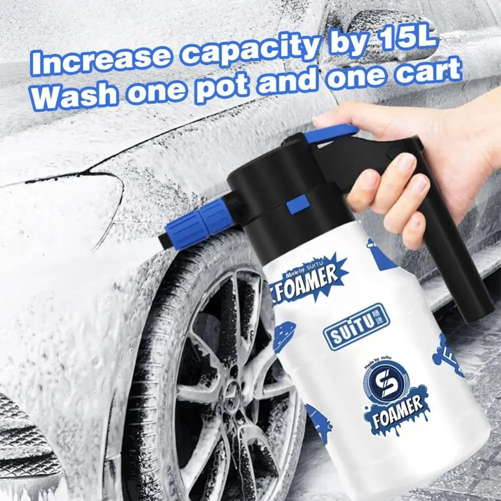 DIY Cartoon Sticker 1.5L Electric Car Wash Foam Spray Bottle