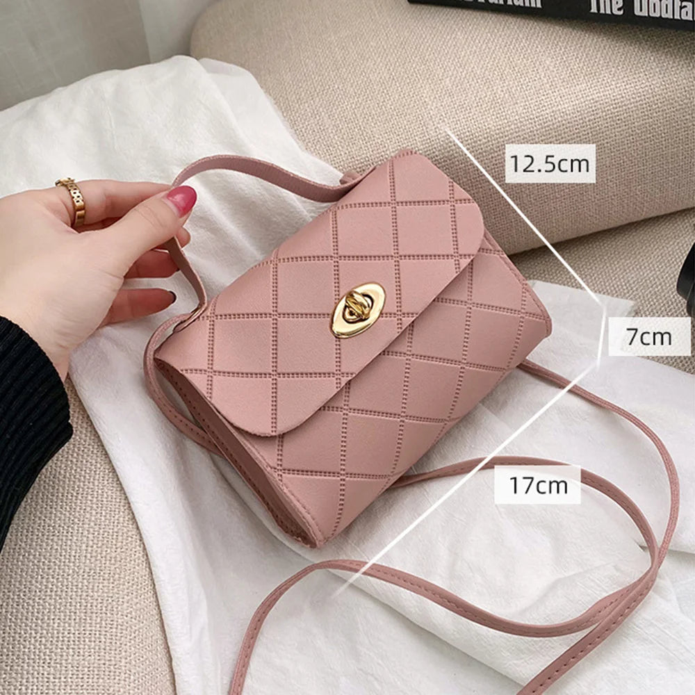 Fashion Small Messenger Bag For Women Trend Rhombus Female Shoulder Bag