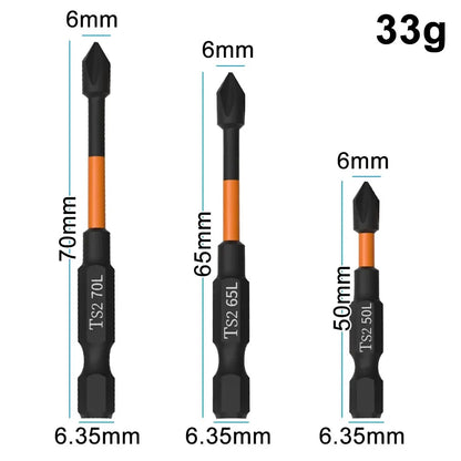 3PC Orange S2 Impact Strong Magnetic Anti Slip 50-70mm Electric Hand Drill