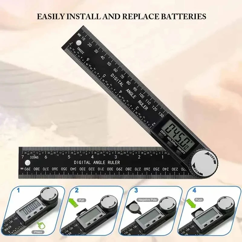 1 PC 2 in 1 Digital Angle Detector Scale Suitable for Woodworking Measurement Tools High Accuracy Mutifunction Tools